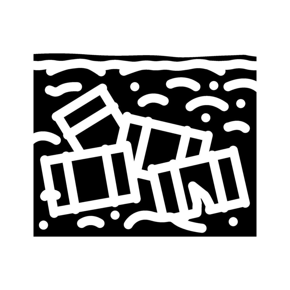 buried chemical waste barrels glyph icon illustration vector