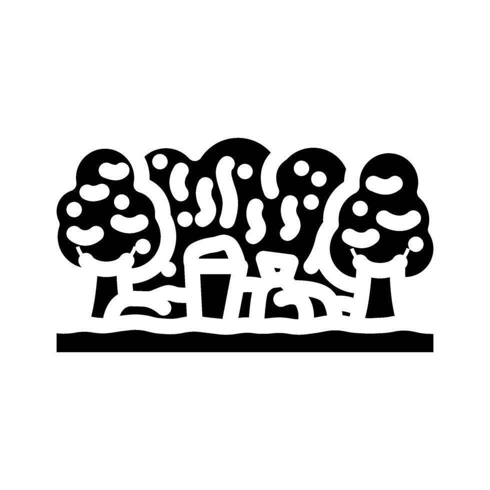 industrial dump site forest glyph icon illustration vector