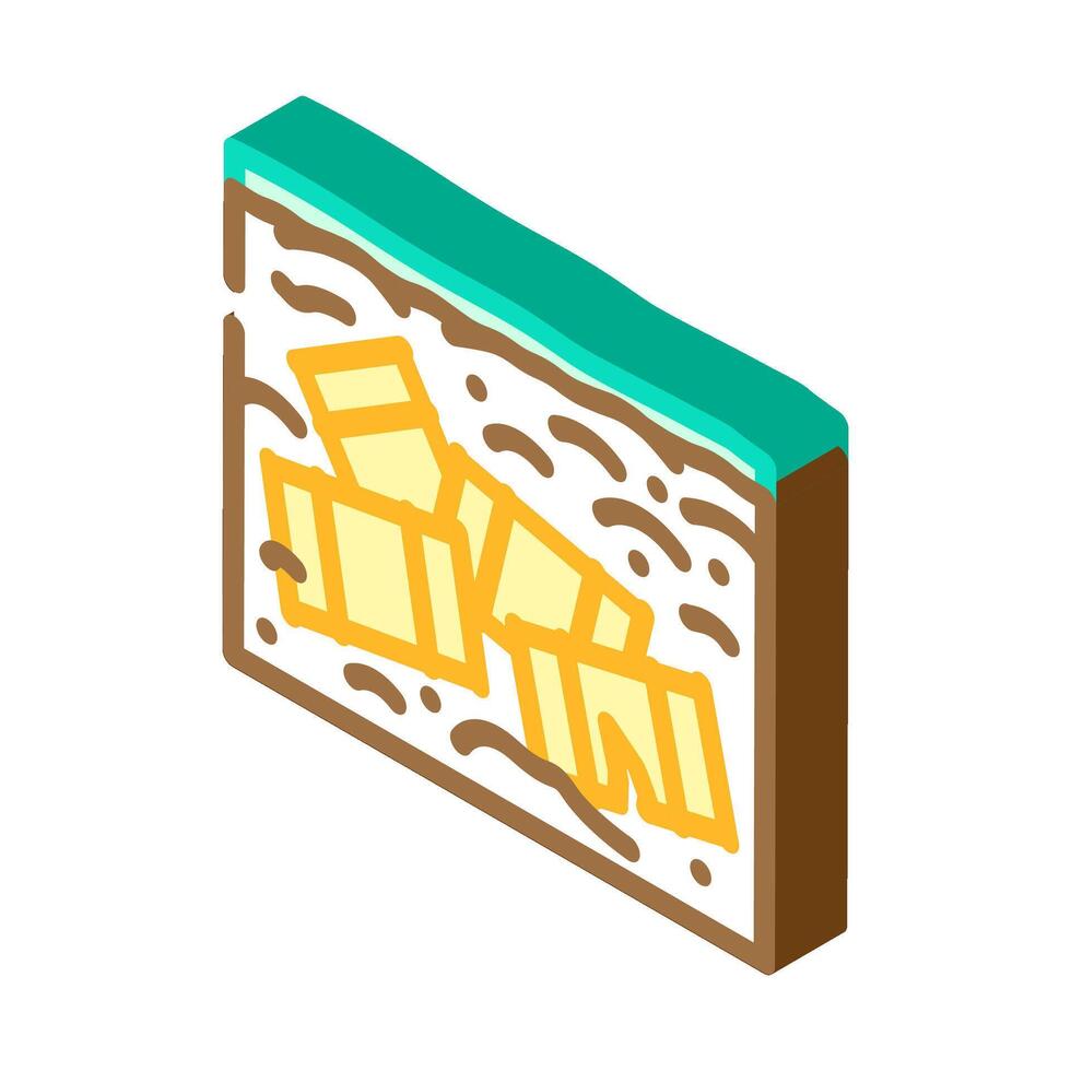 buried chemical waste barrels isometric icon illustration vector