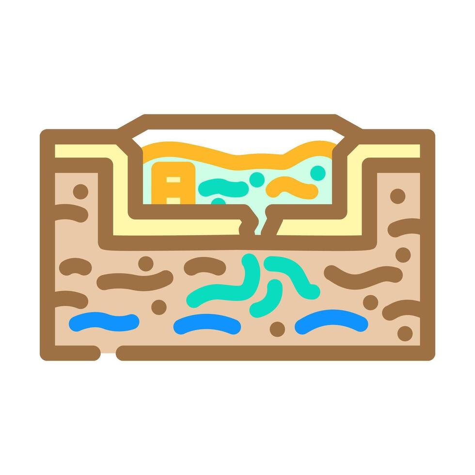 landfill seeping into nearby soil color icon illustration vector