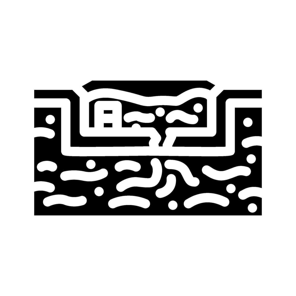 landfill seeping into nearby soil glyph icon illustration vector