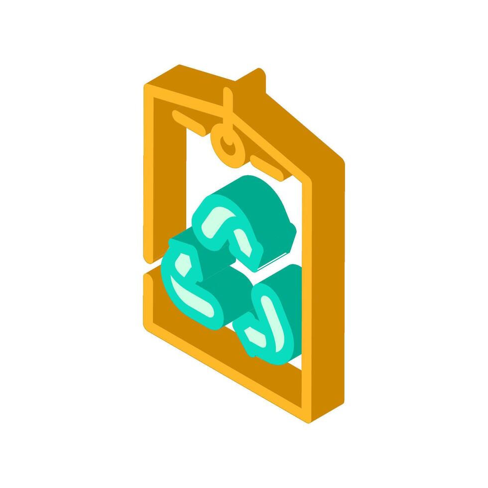made recycled materials isometric icon illustration vector