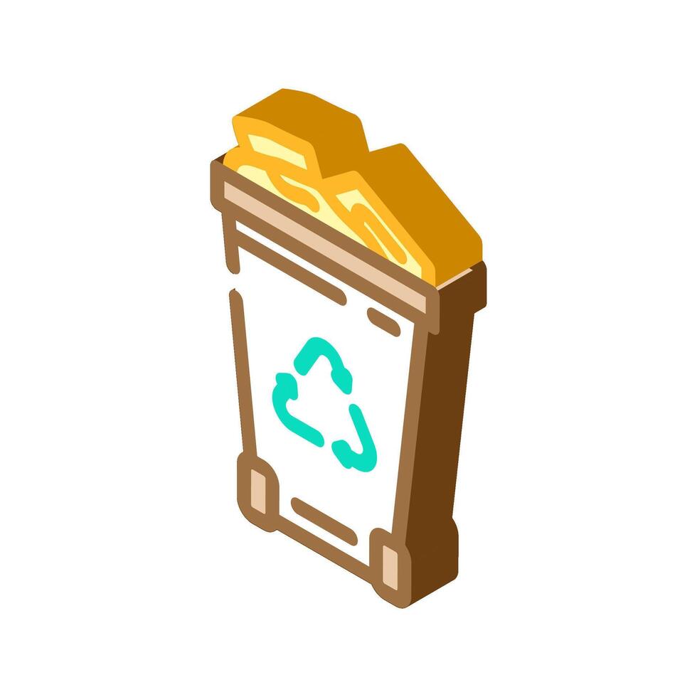 recyclable materials isometric icon illustration vector