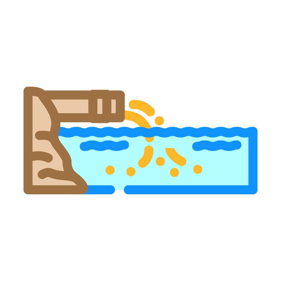 iron rich waste polluting local water bodies color icon illustration vector