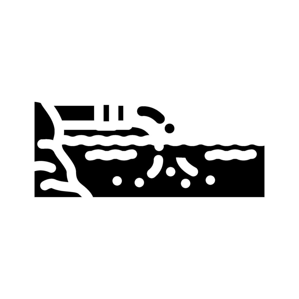 iron rich waste polluting local water bodies glyph icon illustration vector