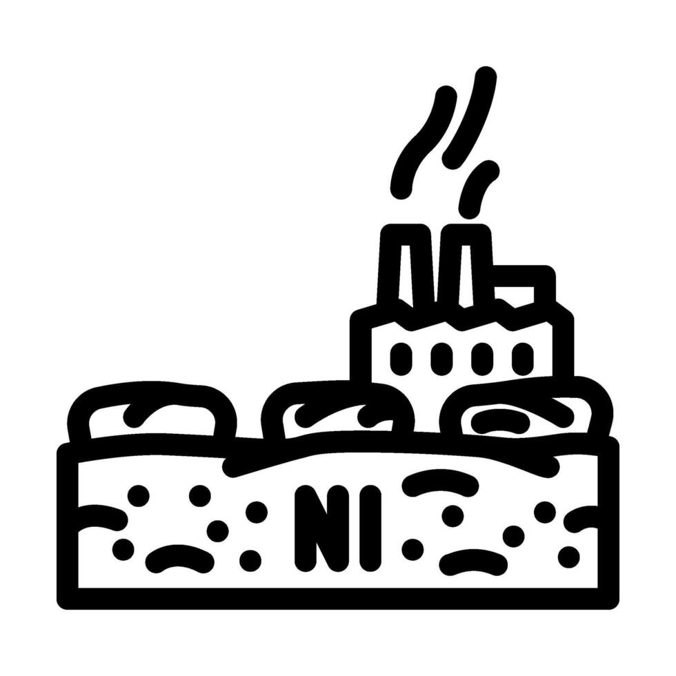 agricultural fields contaminated nickel nearby factories line icon illustration vector
