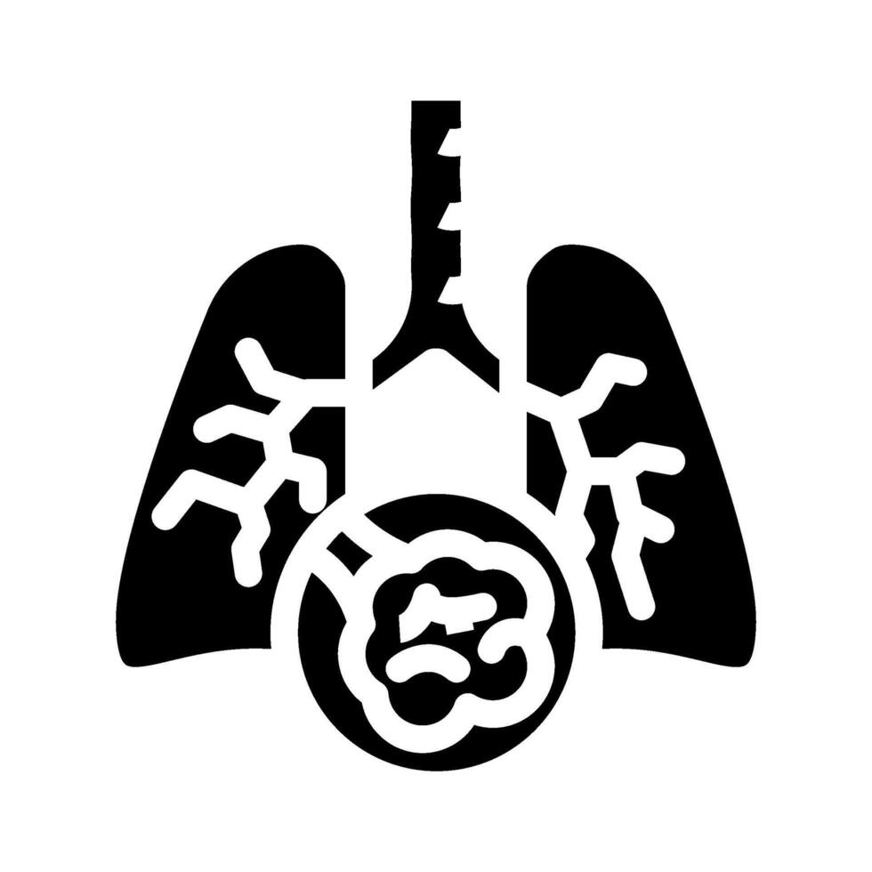 idiopathic pulmonary fibrosis glyph icon illustration vector