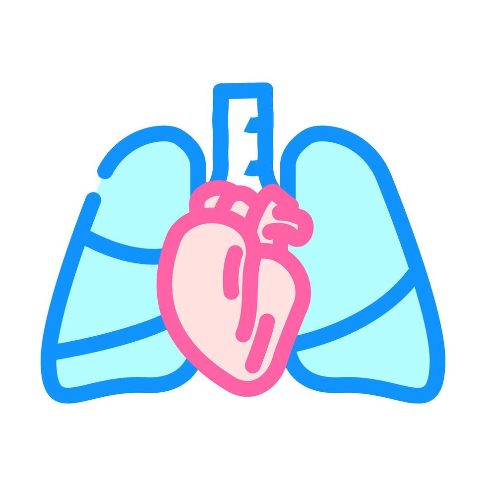 primary pulmonary hypertension color icon illustration vector