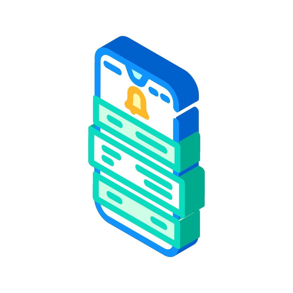 smart notifications isometric icon illustration vector