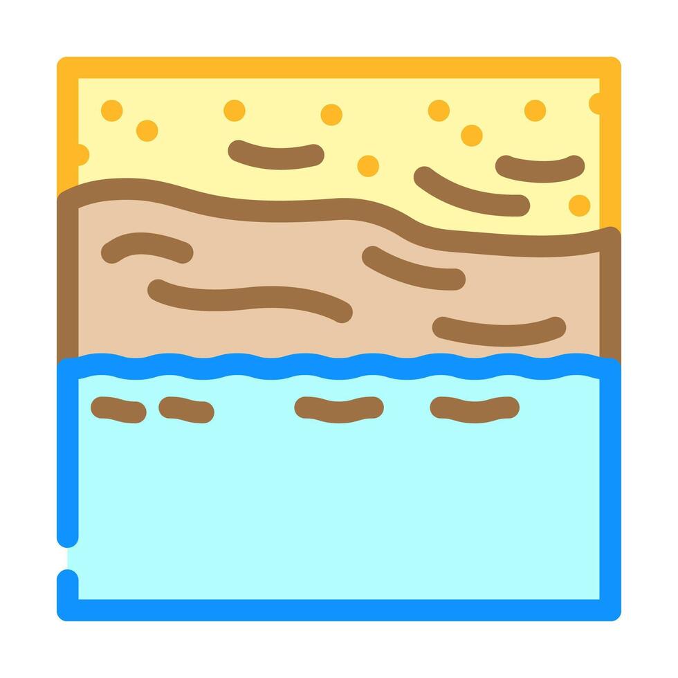 polluted coastline oil color icon illustration vector