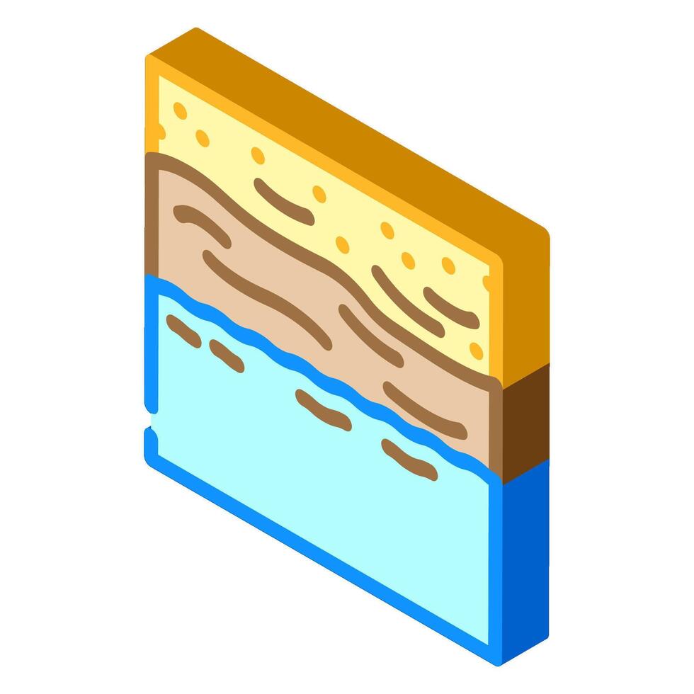 polluted coastline oil isometric icon illustration vector