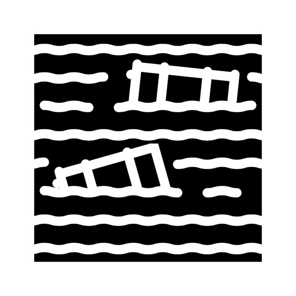 barrels floating water glyph icon illustration vector