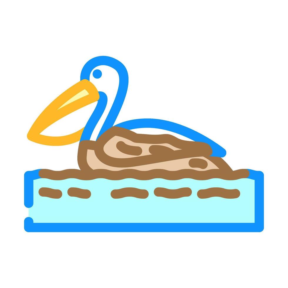 oiled bird color icon illustration vector