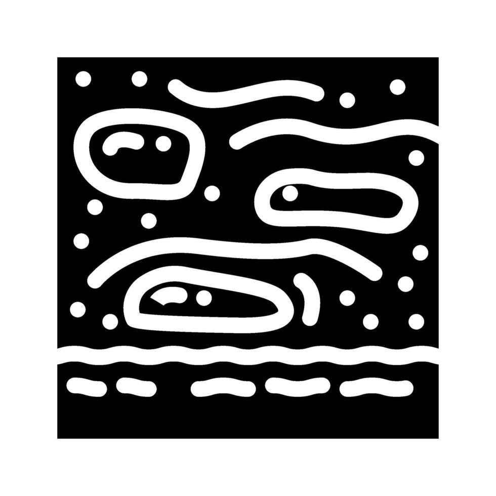 contaminated shore oil stains glyph icon illustration vector