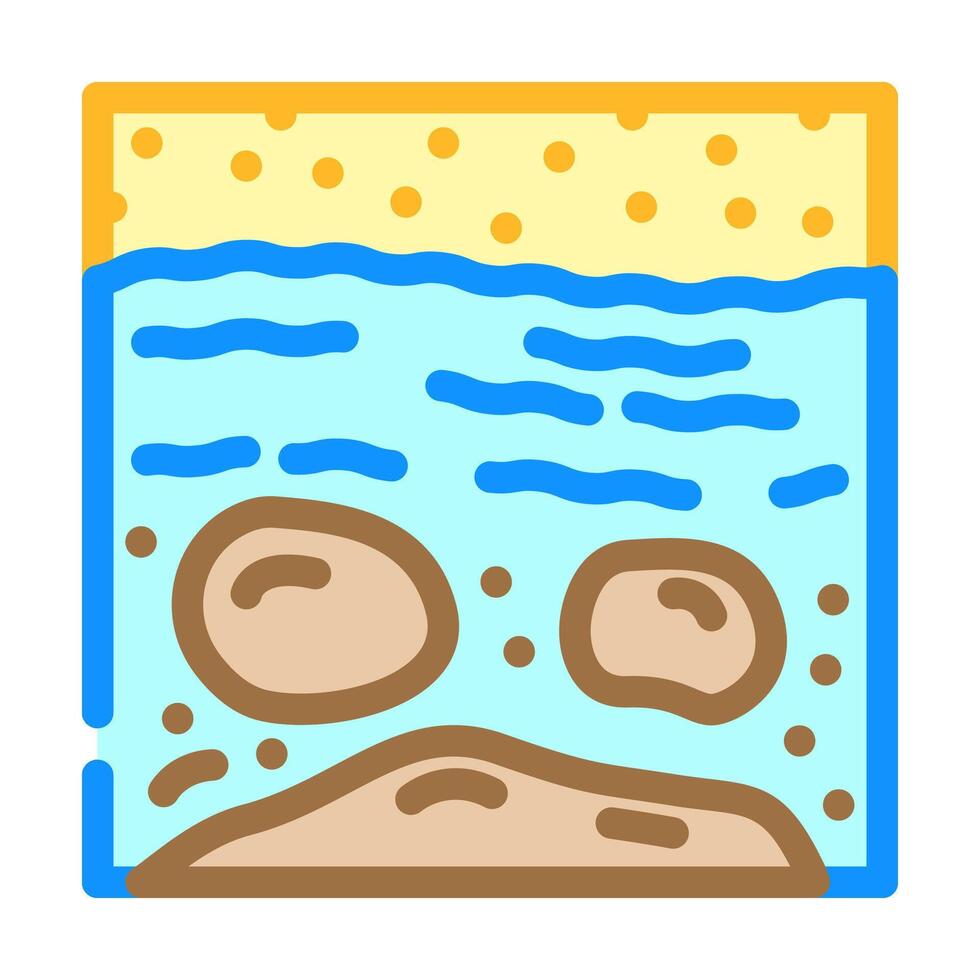 ocean waves carrying oil shore color icon illustration vector