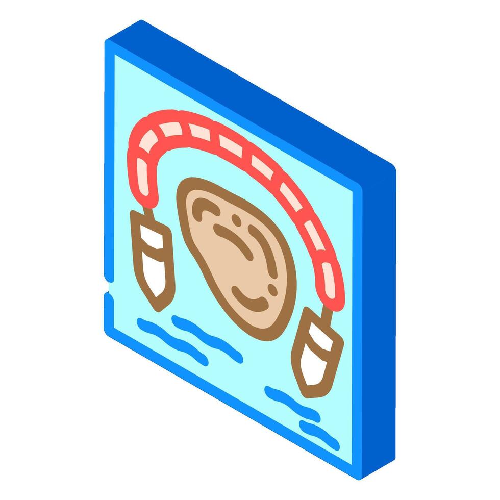 boat collecting oil water isometric icon illustration vector