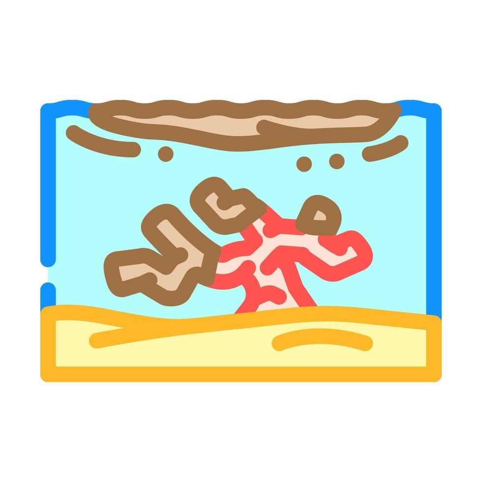 spill damage coral reef color icon illustration vector