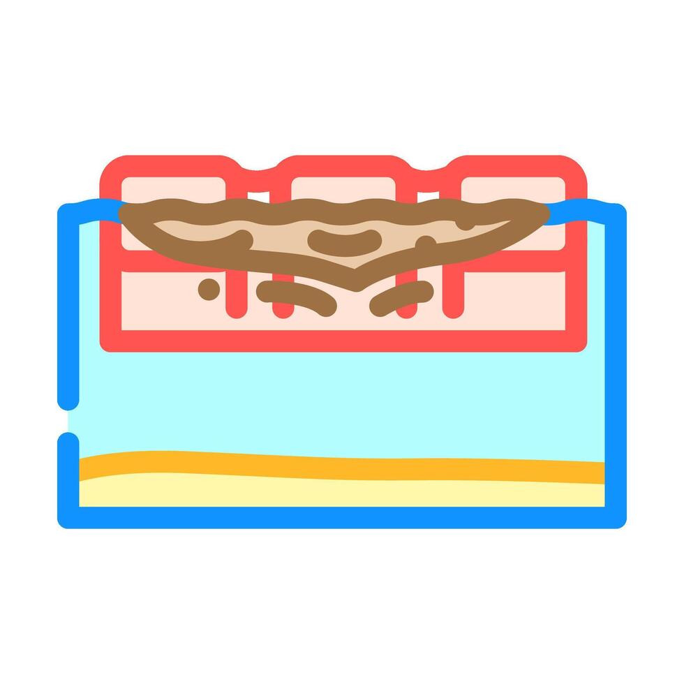 floating booms around an oil spill color icon illustration vector