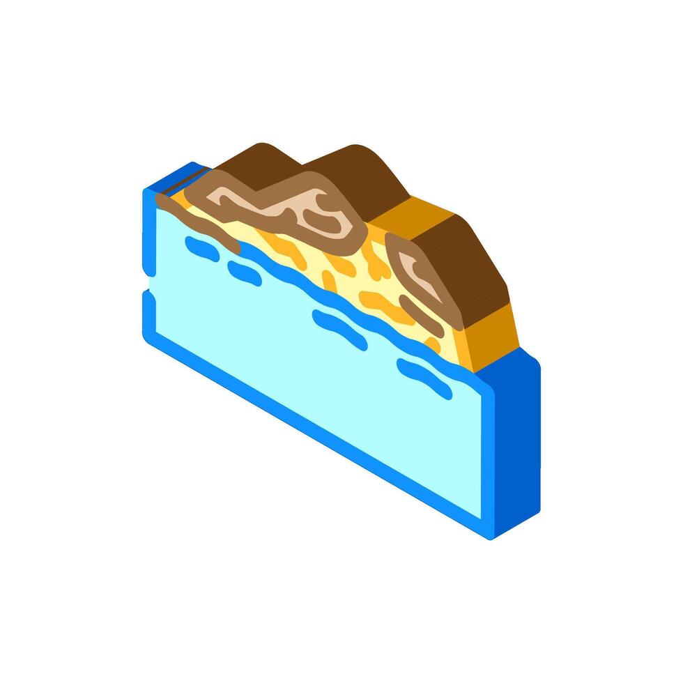 stains rocks water isometric icon illustration vector
