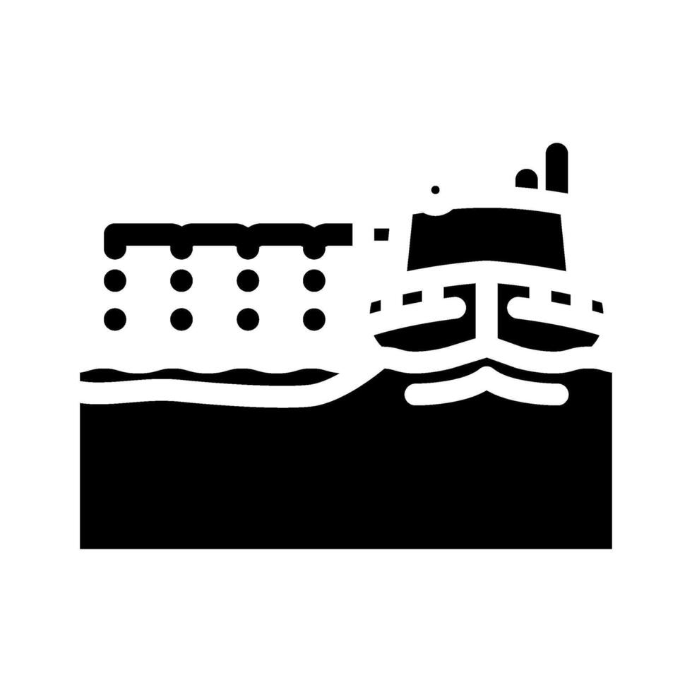 dispersant being sprayed ocean glyph icon illustration vector