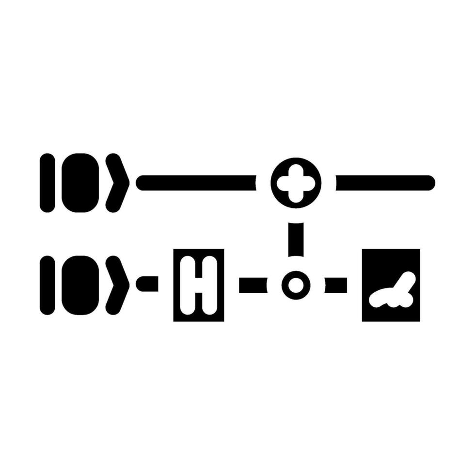 gates diagram quantum computer glyph icon illustration vector