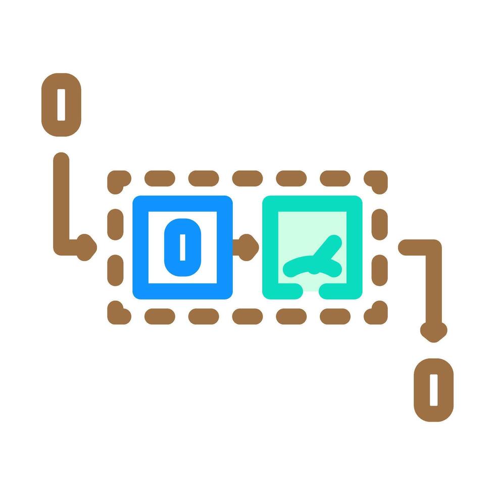 qubit measurement quantum computer color icon illustration vector