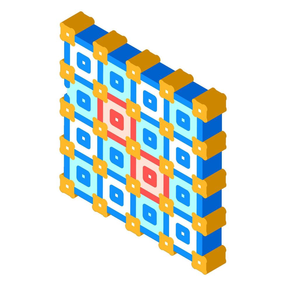 error correction quantum computer isometric icon illustration vector
