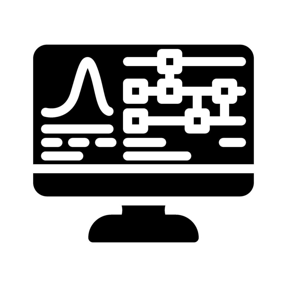 algorithm screen quantum computer glyph icon illustration vector