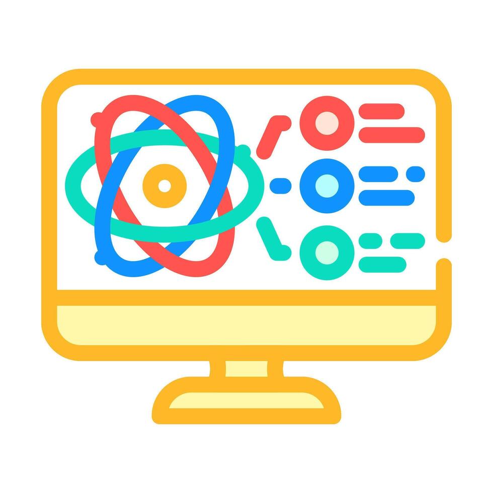 simulator quantum computer color icon illustration vector