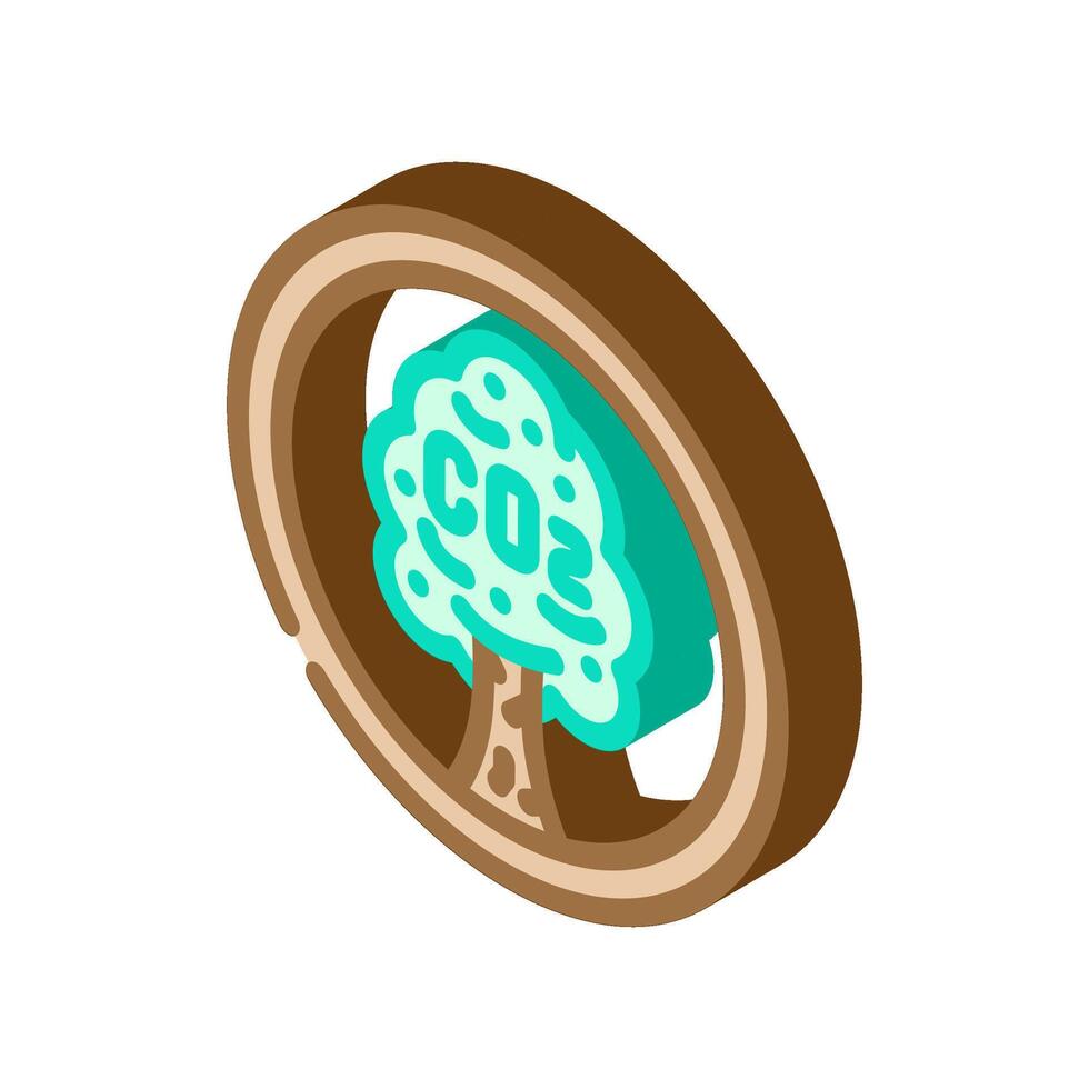 carbon neutral product isometric icon symbol vector
