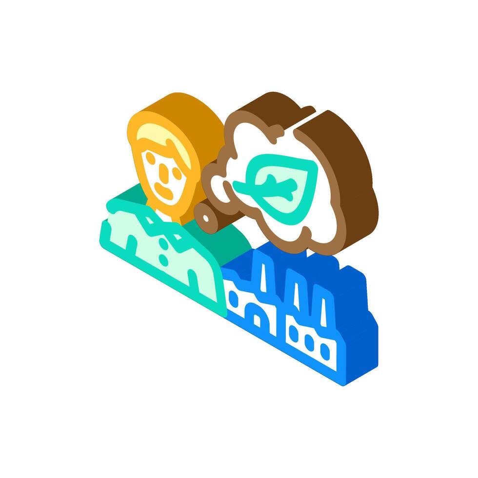 eco conscious production isometric icon symbol vector
