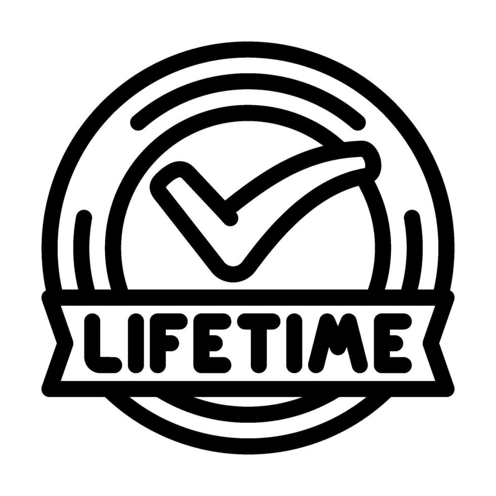 lifetime warranty line icon illustration vector