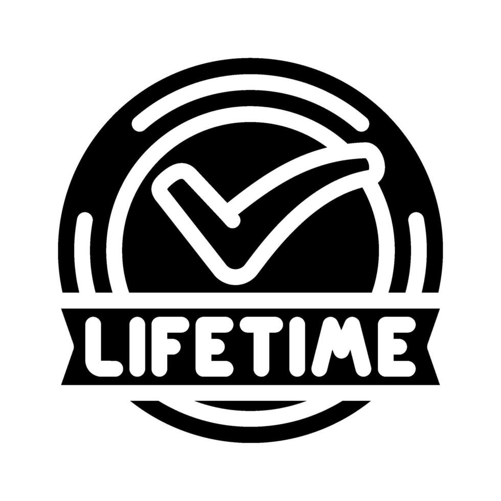 lifetime warranty glyph icon illustration vector