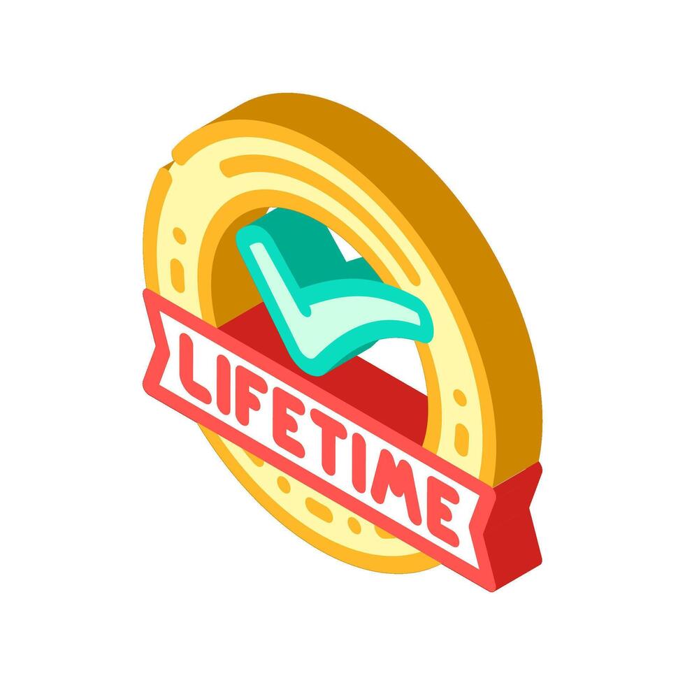 lifetime warranty isometric icon illustration vector