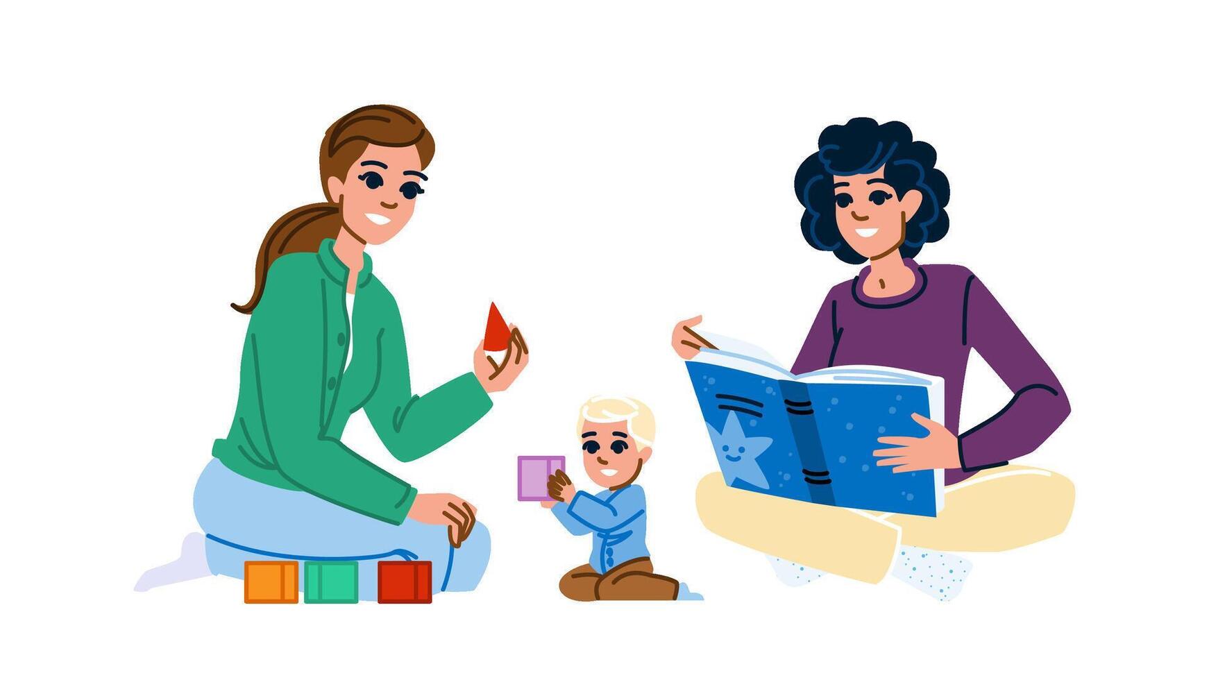 guardian babysitter woman vector
