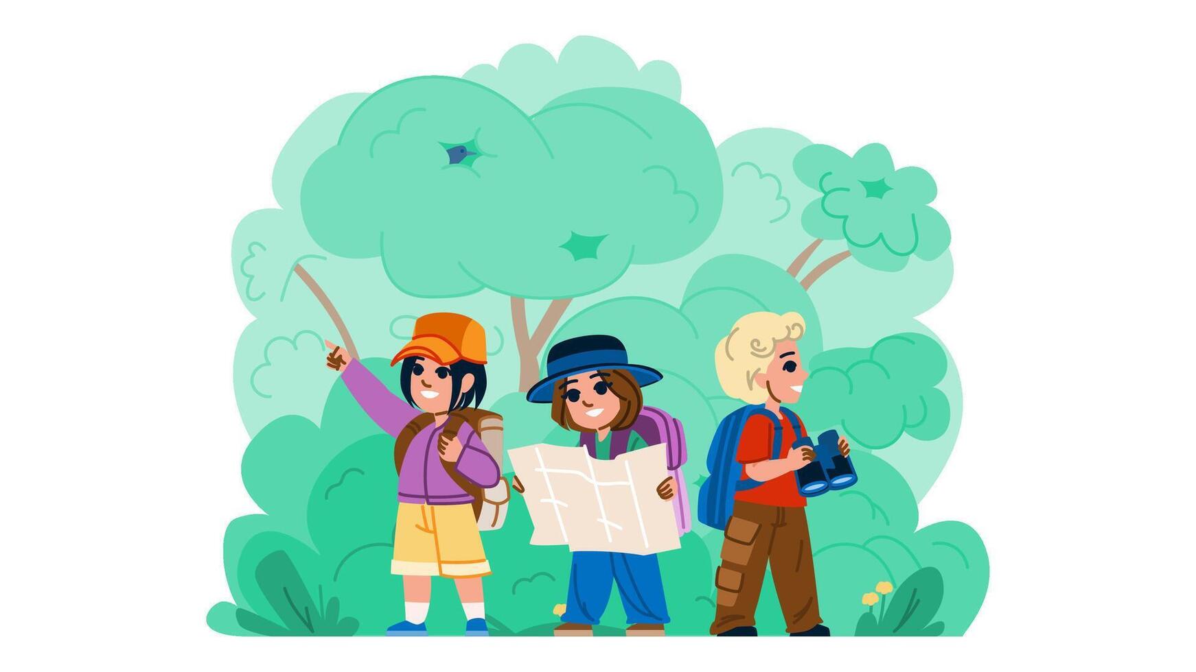 outdoors hiking nature walks hobby kid vector