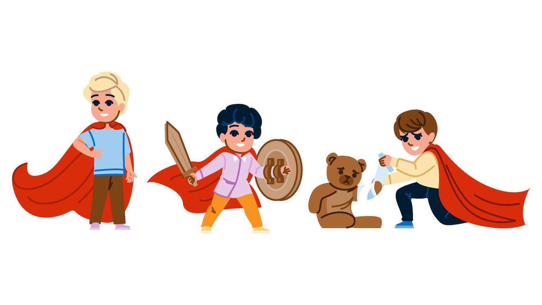 courage kid boy hero vector