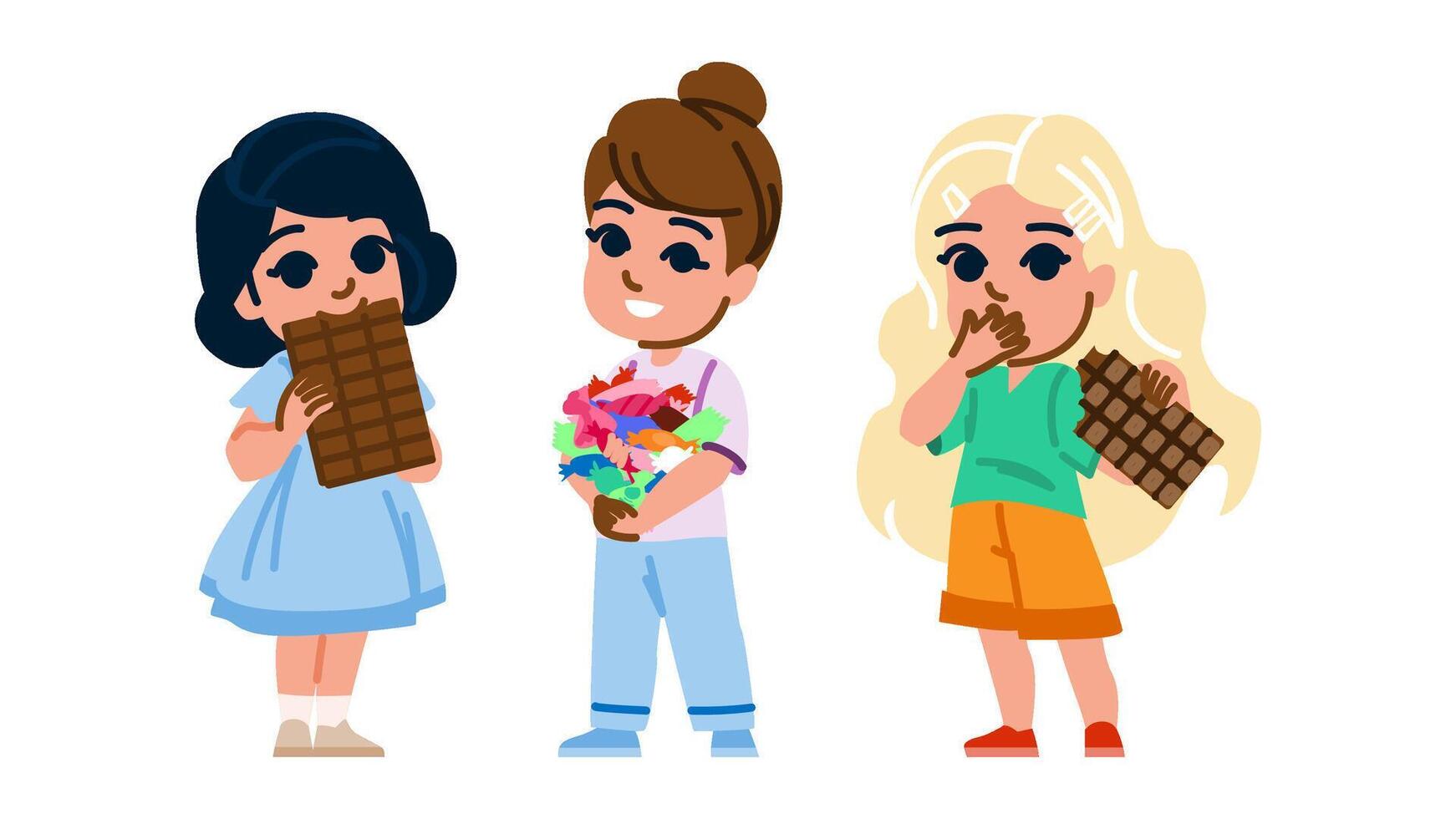 treat kid girl chocolate vector