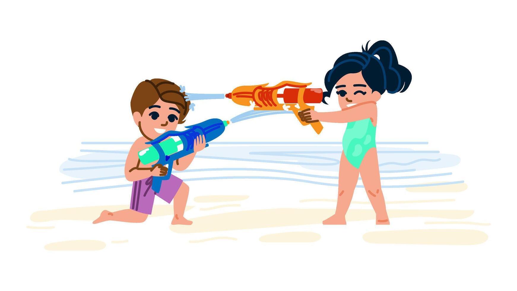 blaster kid water gun vector