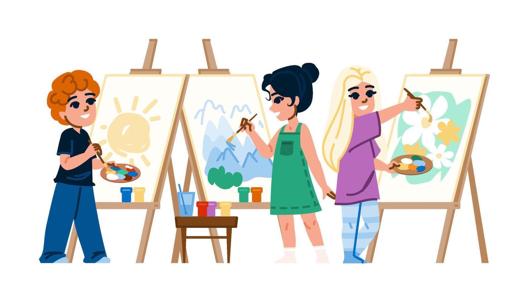 creativity painting hobby kid vector