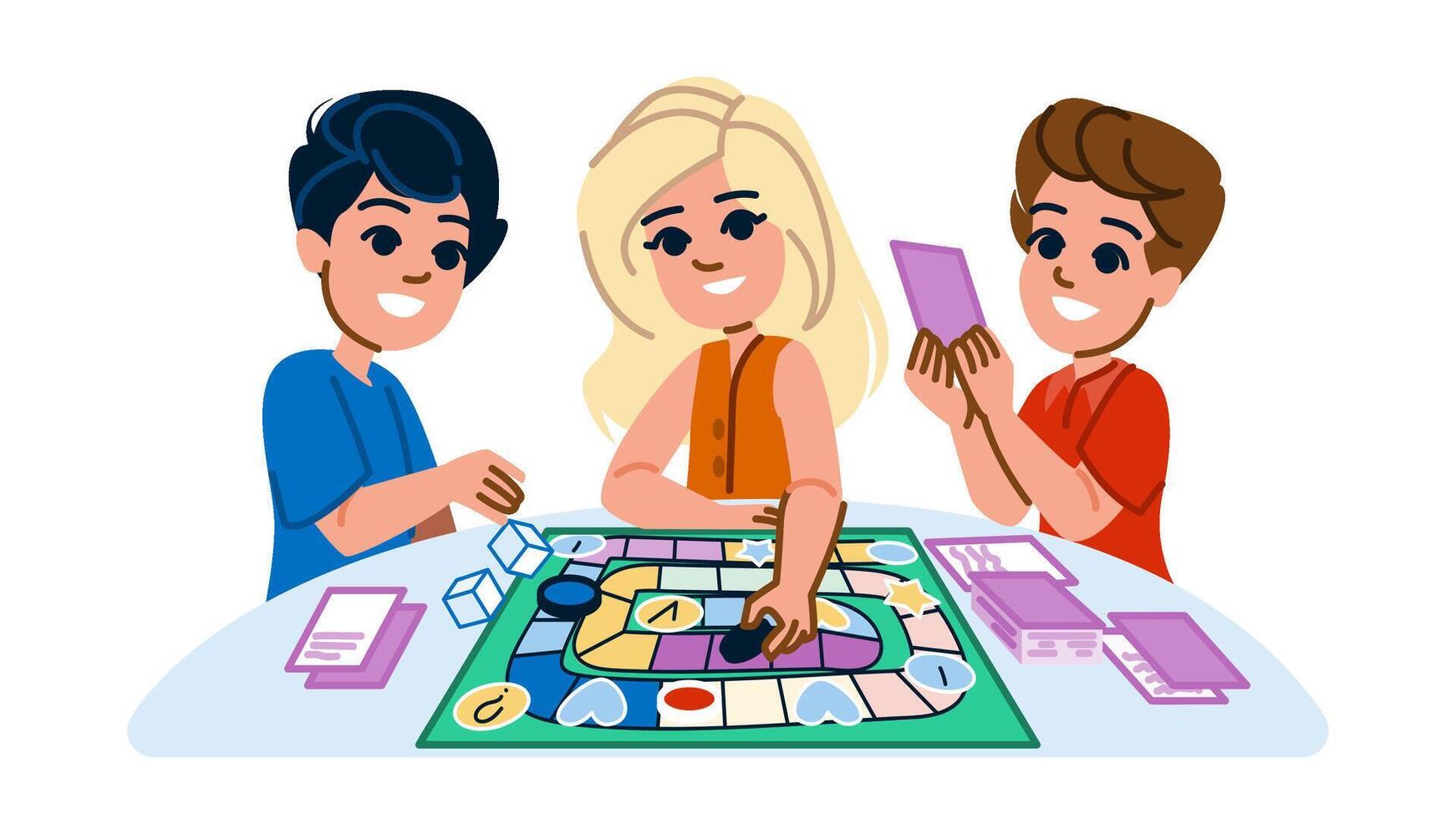 game playing board games vector