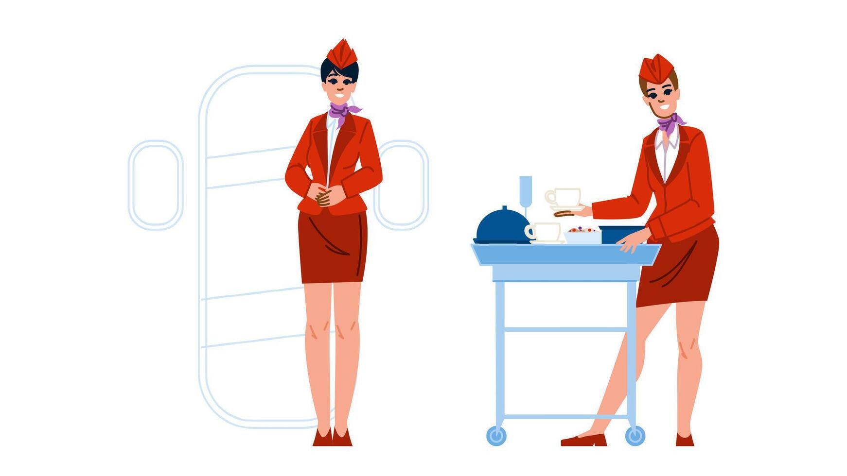 crew stewardess woman vector