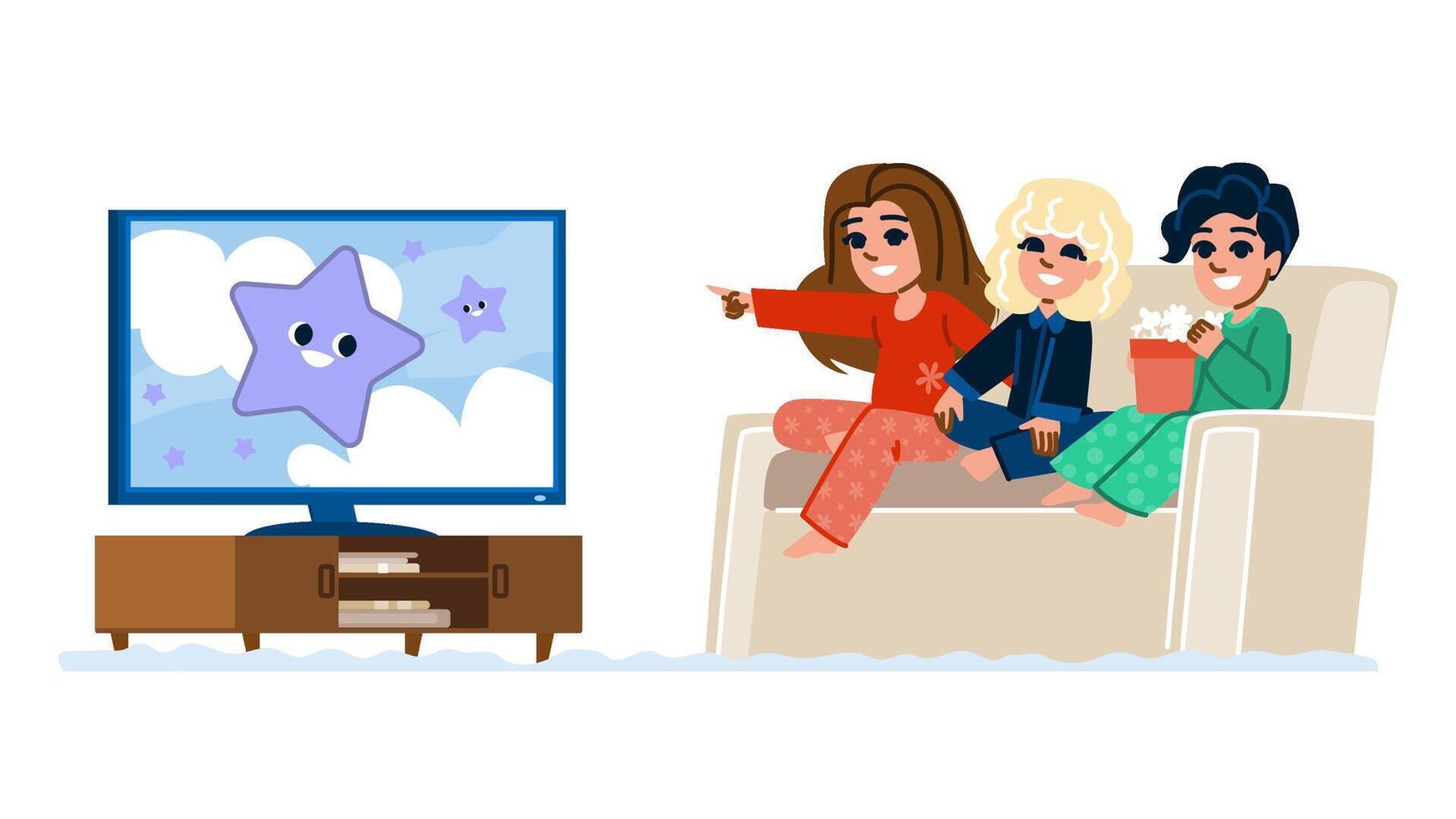 entertainment watching cartoons hobby kid vector