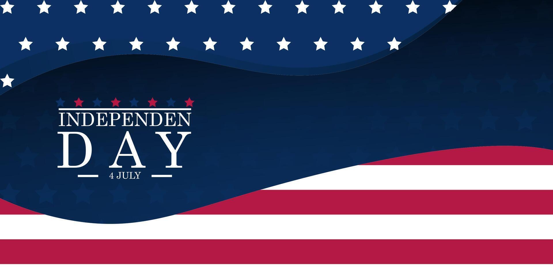 4th of July Independence Day Background with American Flag Design vector