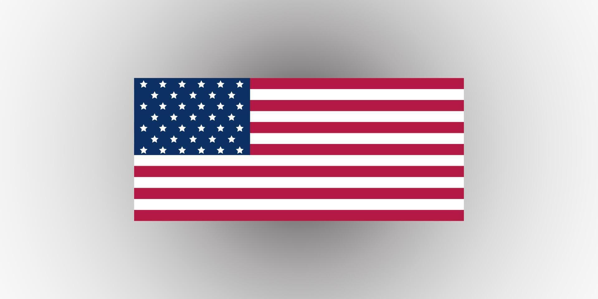 United States Flag on Gradient Background American Patriotism Symbol vector