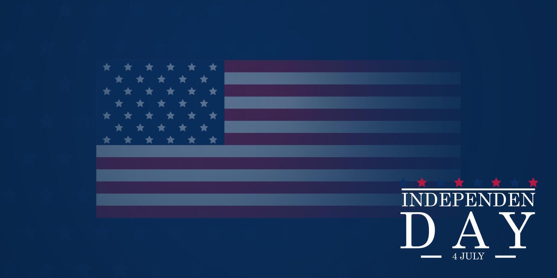 Abstract illustration of United States Independence Day with stylized American flag and bold text. Perfect for 4th of July celebrations, banners vector