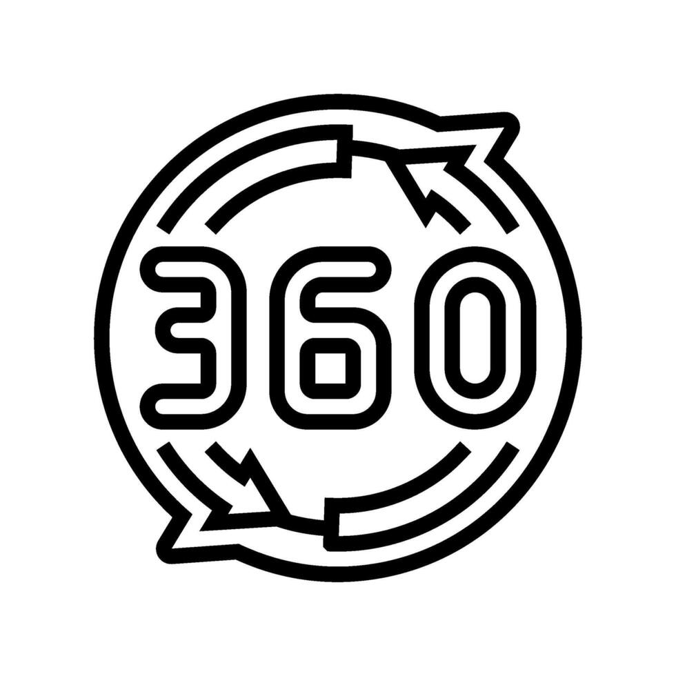 360 rotation line icon illustration vector