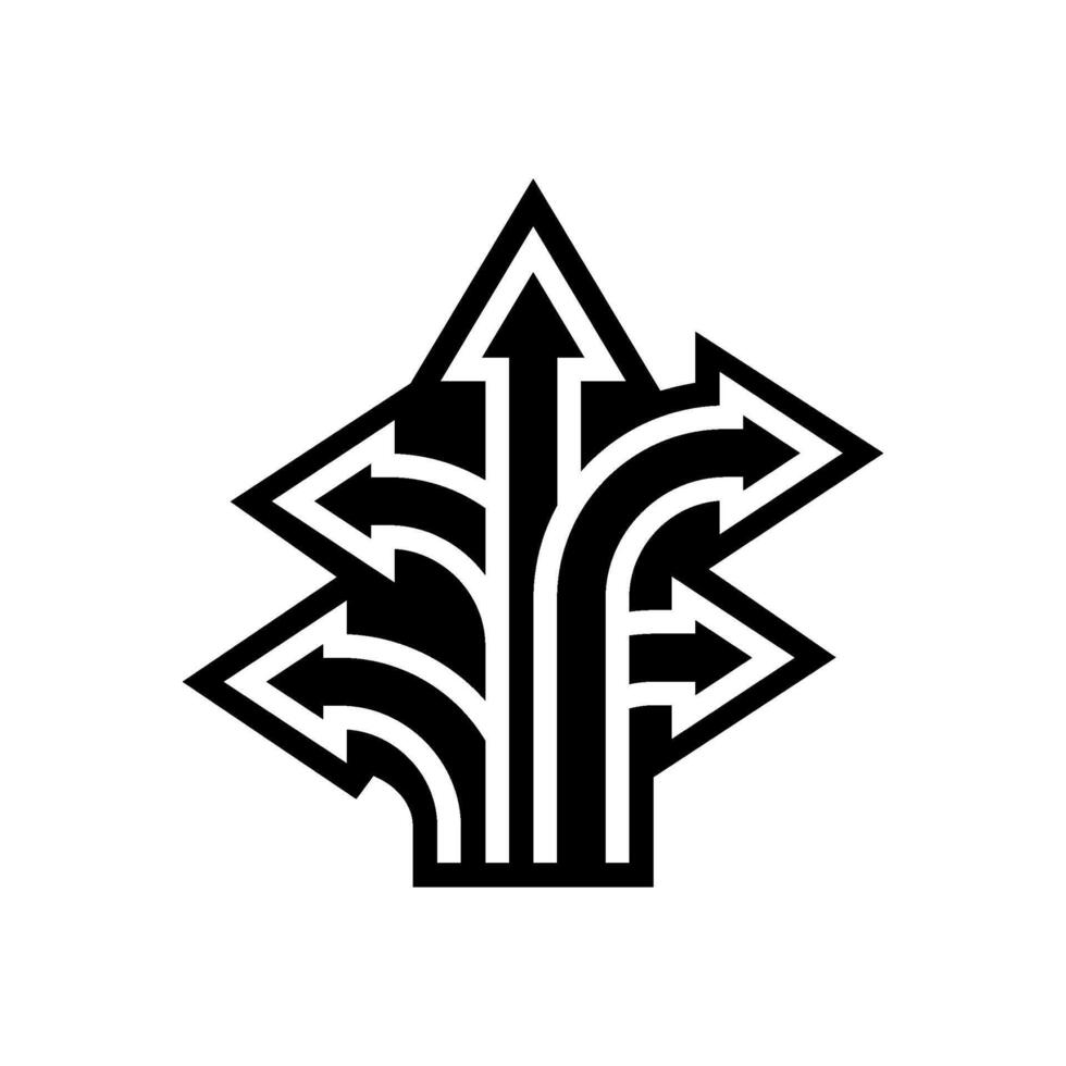 flexible positioning glyph icon illustration vector