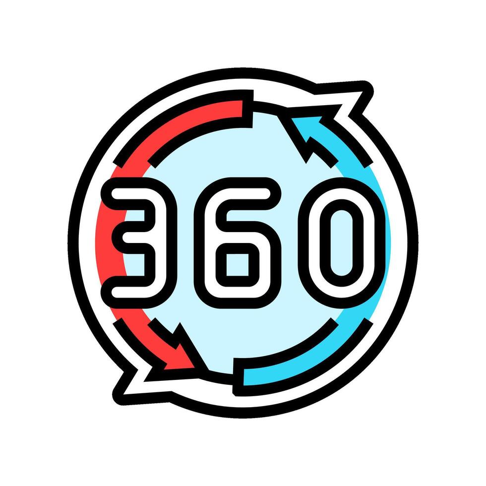 360 rotation color icon illustration vector