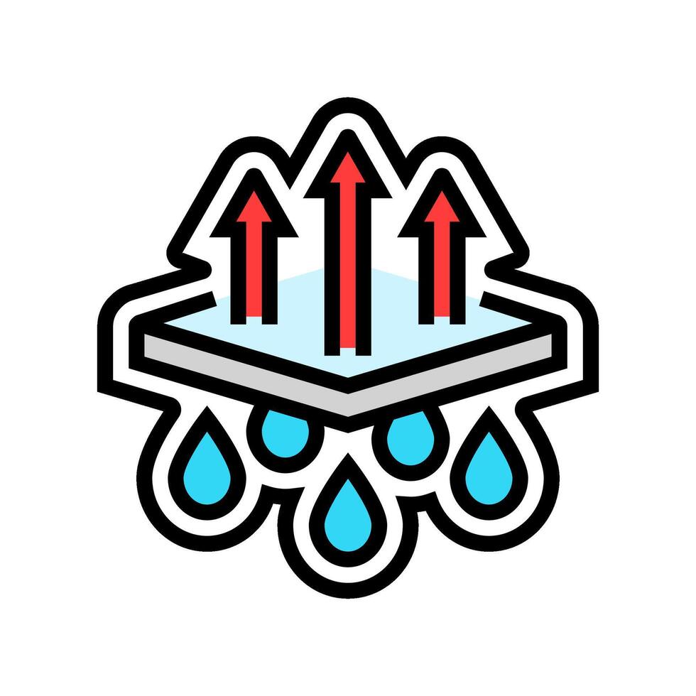 moisture wicking material color icon illustration vector